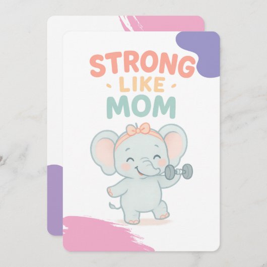 強いママのように　ベイビーシャワーの招待状 招待状 (正面/裏面)