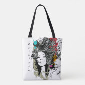 強いモダン力を持つスタイリッシュ女性 トートバッグ (裏面)