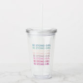 強いモダン女の子のインスピレーションのフレーズ アクリルタンブラー (正面)