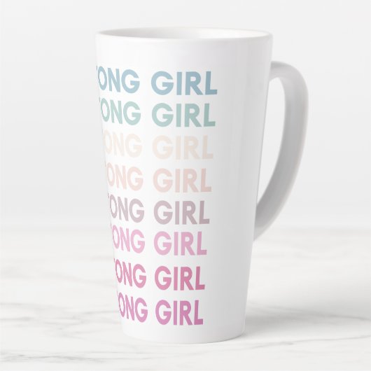 強いモダン女の子のインスピレーションのフレーズ カフェラテマグ (右アングル)