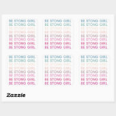 強いモダン女の子のインスピレーションのフレーズ スクエアシール (シート)