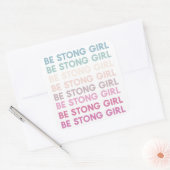 強いモダン女の子のインスピレーションのフレーズ スクエアシール (封筒)