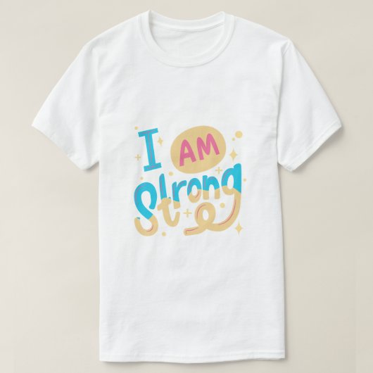 強いモチベーションタイポグラフィデザイン Tシャツ (デザイン正面)