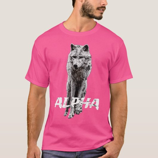 強いユニークアルファウルフカニスルピス Tシャツ (正面)