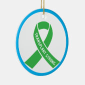 強いリボンをクラシック移植する。グリーンリボンラウンド セラミックオーナメント (右)