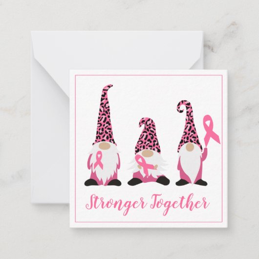 強い一緒に乳癌ピンクリボン注C ノートカード (正面)