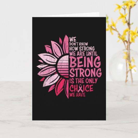 強い乳がん認識度ひまわり カード (黄色い花)