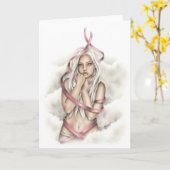 強い乳がん認識度グリーティングカード カード (黄色い花)