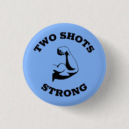 強い予防接種ボタン 缶バッジ