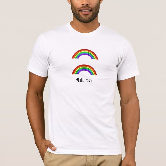 強い二重虹、そう Tシャツ (正面)