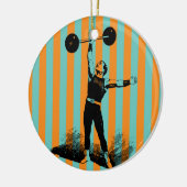 強い人のフィットネス筋肉オーナメント セラミックオーナメント (左)