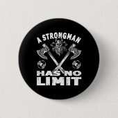 強い人は制限重量訓練物力を持たない 缶バッジ (正面)