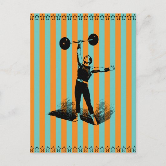 強い人ストライプ間 ポストカード (正面)