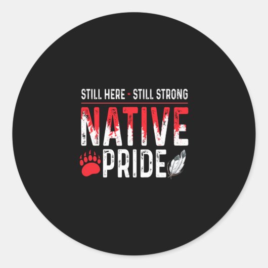 強い先住民アメリカ先住民プライド ラウンドシール (正面)