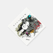 強い力を持った女性 スタンダードカクテルナプキン (角)