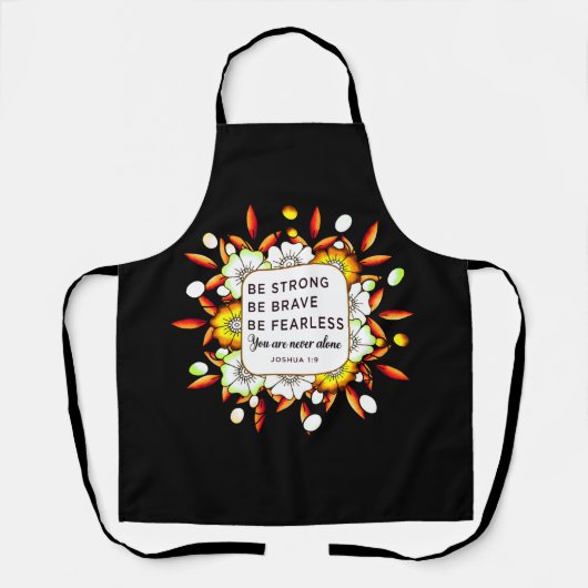 強い勇敢さを恐れない – 聖書の聖句 エプロン (正面)