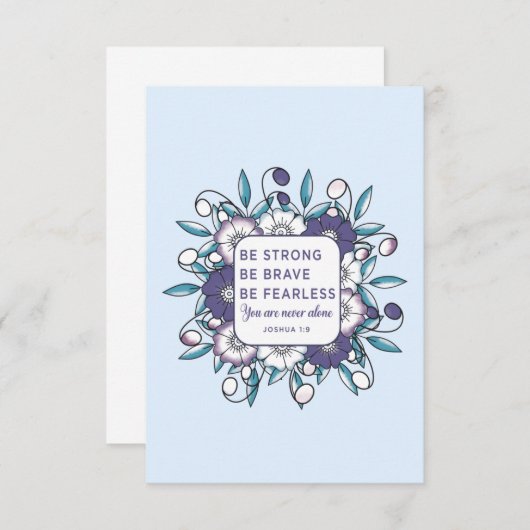 強い勇敢さを恐れない – 聖書の聖句 ノートカード (正面/裏面)