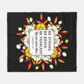 強い勇敢さを恐れない – 聖書の聖句 フリースブランケット (正面(横))