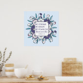 強い勇敢さを恐れない – 聖書の聖句 ポスター (キッチン)