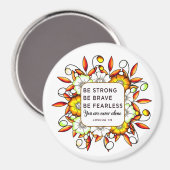強い勇敢さを恐れない – 聖書の聖句 マグネット (正面/裏面)