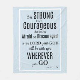 強い及び勇気がある(ジョシュアの)青または黒があって下さい フリースブランケット