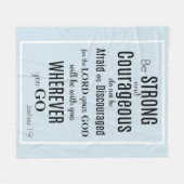 強い及び勇気がある(ジョシュアの)青または黒があって下さい フリースブランケット (正面(横))