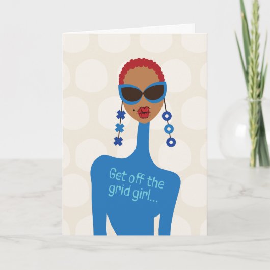 強い友人をチェックする – グリッドを外す サンキューカード (正面)