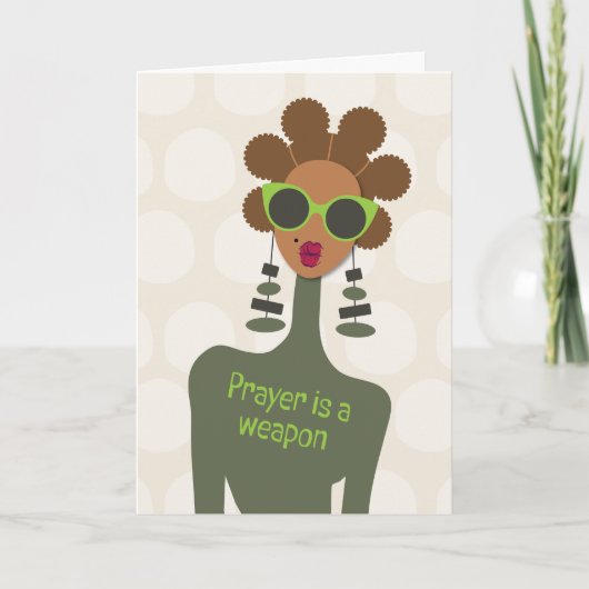 強い友達をチェックする – 祈りの言葉は武器である サンキューカード (正面)