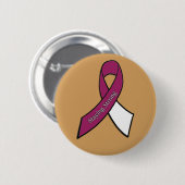 強い喉、首、頭部がんボタンの滞在 缶バッジ (正面&裏面)