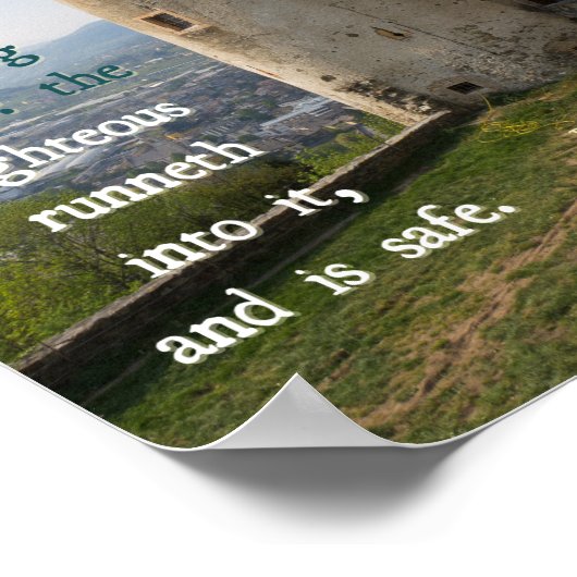 強い塔の箴言18 KJVバイブル聖句ウォールアート ポスター (角)