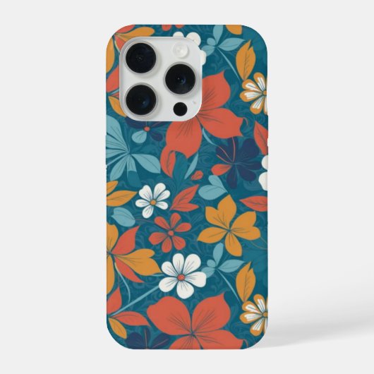 強い夏の花柄 iPhoneケース (裏面)