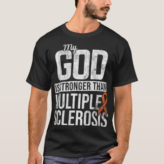 強い多発性硬化症Ms認識度オレンジリ Tシャツ (正面)