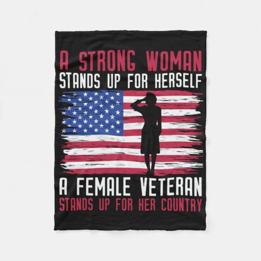 強い女が退役軍人の女中を引き立てる フリースブランケット (正面)