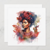 強い女の子の黒の歴史強いアフリカ サンキューカード (正面/裏面)