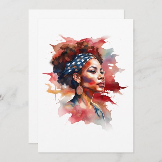 強い女の子の黒の歴史強いアフリカ 招待状 (正面/裏面)