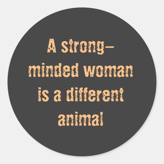 強い女やる気を起こさせる語と言葉シンプル文字 ラウンドシール (正面)