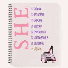 強い女カスタム性のためのピンクの手帳ジャーナル ノートブック