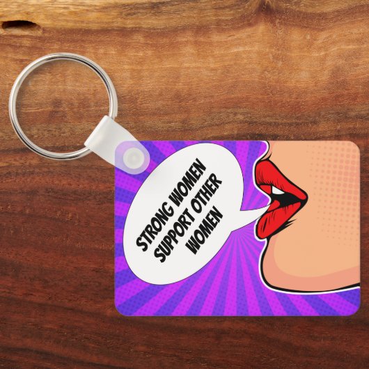 強い女性が互いにフェミニズムの芸術を支えポップ・アートの合う キーホルダー (裏面)