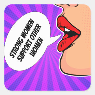 強い女性が他の女性フェミニストを支持 スクエアシール