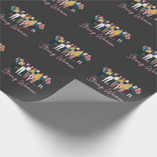 強い女性が女性の多様性を誇りを持った後押し ラッピングペーパー (角)