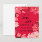 強い女性に乾杯 チェリーレッド フラワーリ ポストカード (正面/裏面)