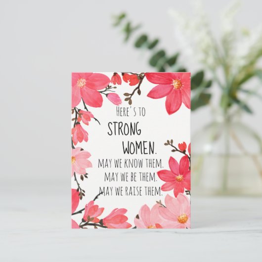 強い女性に乾杯 ワコーレの花 クレマティス ポストカード (スタンド正面)