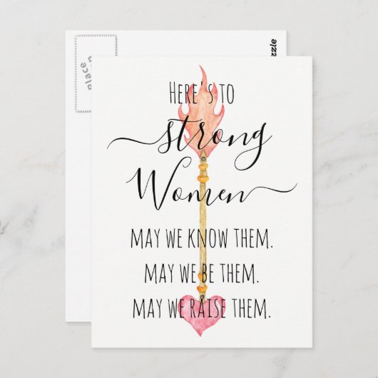 強い女性に対する部族の矢感動的印 ポストカード (正面/裏面)