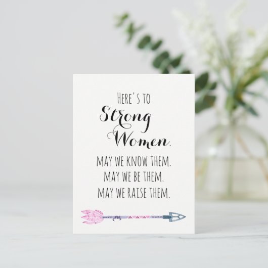 強い女性に引用文部族矢印はがき ポストカード (スタンド正面)