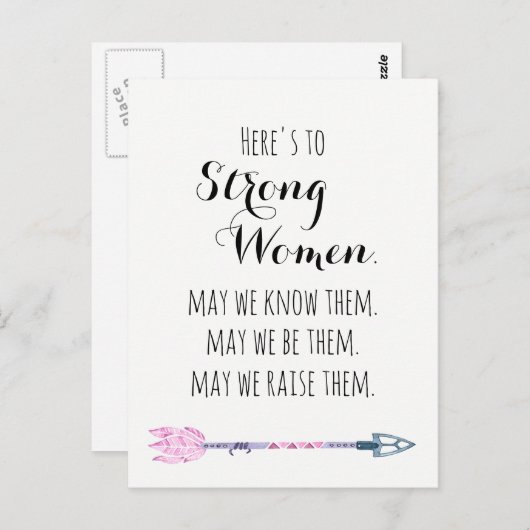 強い女性に引用文部族矢印はがき ポストカード (正面/裏面)