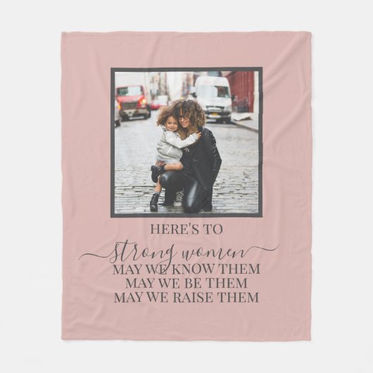 強い女性に母親の引用文ギフトにママ フリースブランケット (正面)