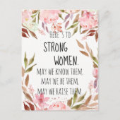 強い女性に水の色ピンクの牡丹 ポストカード (正面)