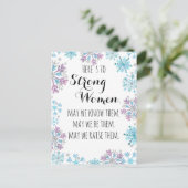 強い女性に雪が降るやる気を起こさせる  ポストカード (スタンド正面)