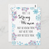 強い女性に雪が降るやる気を起こさせる  ポストカード (正面/裏面)