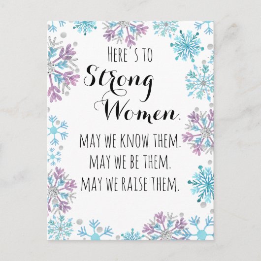 強い女性に雪が降るやる気を起こさせる  ポストカード (正面)